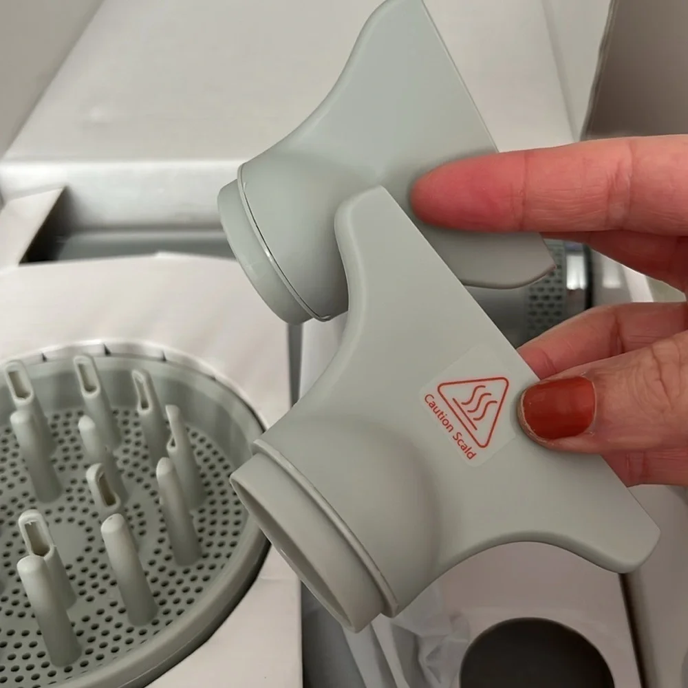 Silver Compact Low Noise 2000W Travel Hair Dryer with attachments #HB4